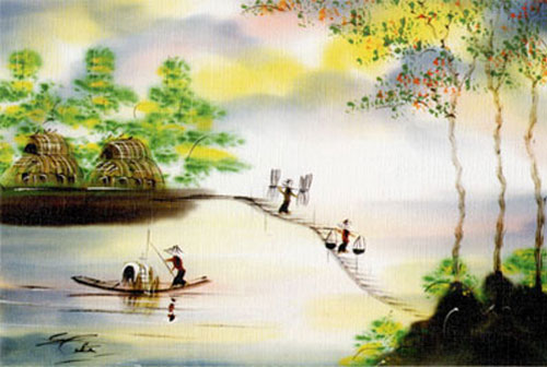 Vietnamese Silk Painting Vietnamese arts Vietnam tourism