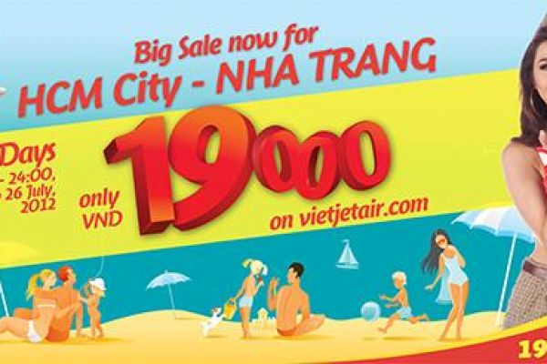 VietJetAir: discount price of VND19,000 (US90 cents)