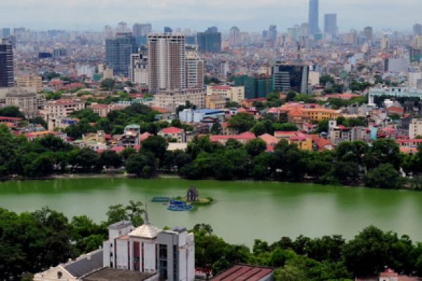 Wonderful panoramic view of Hanoi from high above