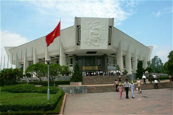 Ho Chi Minh Museum in Hanoi - a red address