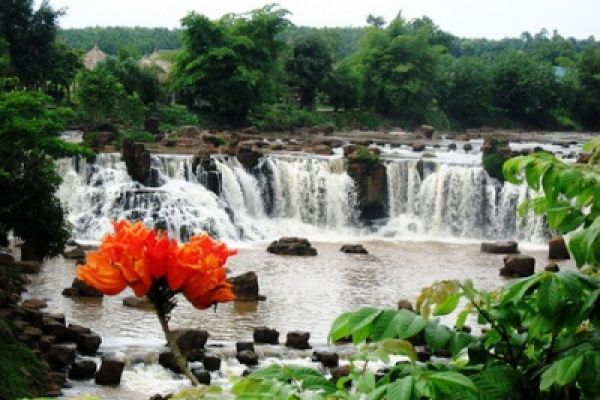 Romantic landscape in Giang Dien waterfall