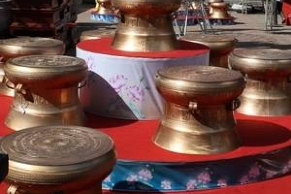 100 bronze drums cast to celebrate millennium